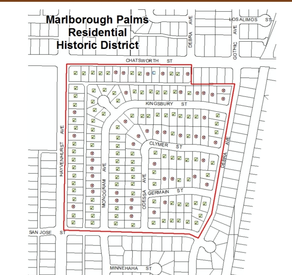 Marlborough Palms Residential Historic District Map