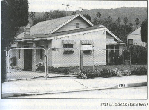 Photo of house at 2741 El Roble Dr. in Eagle Rock, CA. John and Carol Steinbeck lived here with friends in the 1920s.