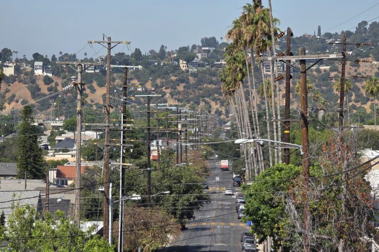 Hillside homes above a palm lined street in Highland Park, Los Angeles, the week of the Fed rate hike